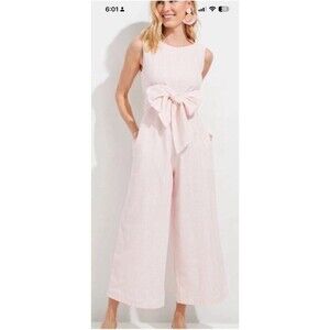 Vineyard Vines Womans Size 6 Palm Beach Lately Striped Wrap Jumpsuit Blush NEW